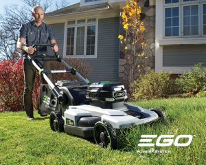 EGO Power Mower cutting a lawn