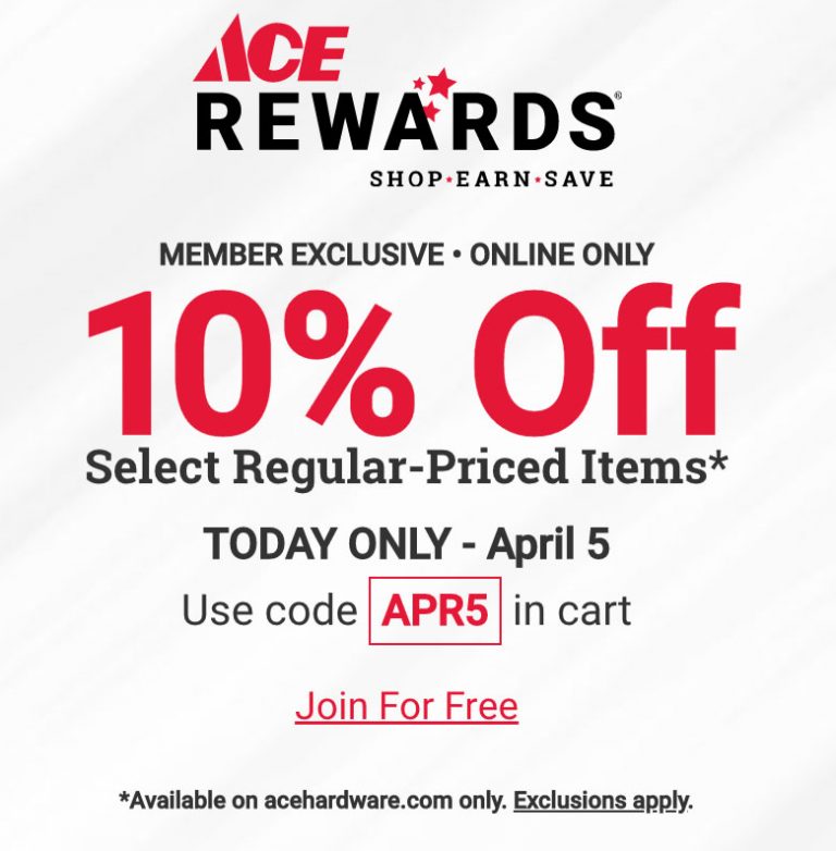 10% OFF Online Orders! April 5th Only! | Central Coast Ace Hardware