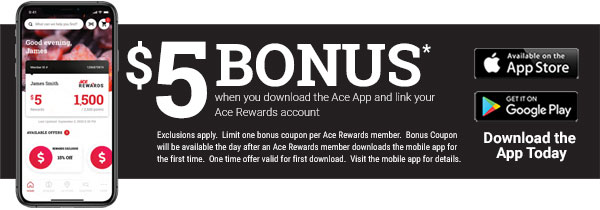 ace rewards app bonus points save on purchases