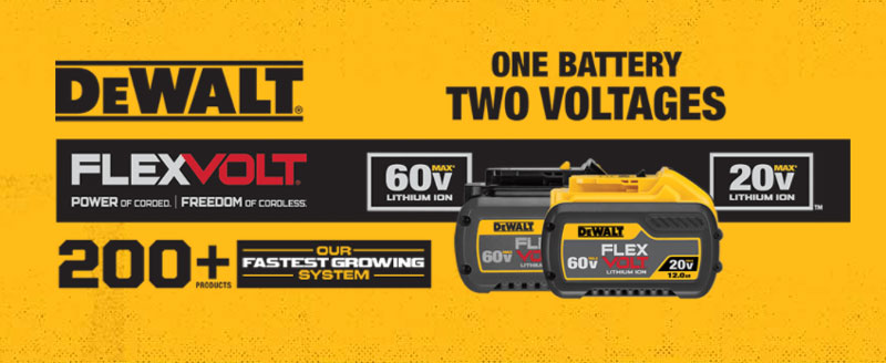 dewalt cordless battery tools flexvolt lithium ion