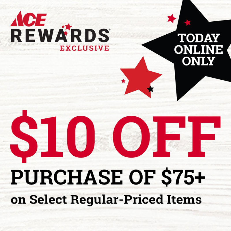 online sales, ace rewards, discounts on hardware, tools, garden, central coast ace
