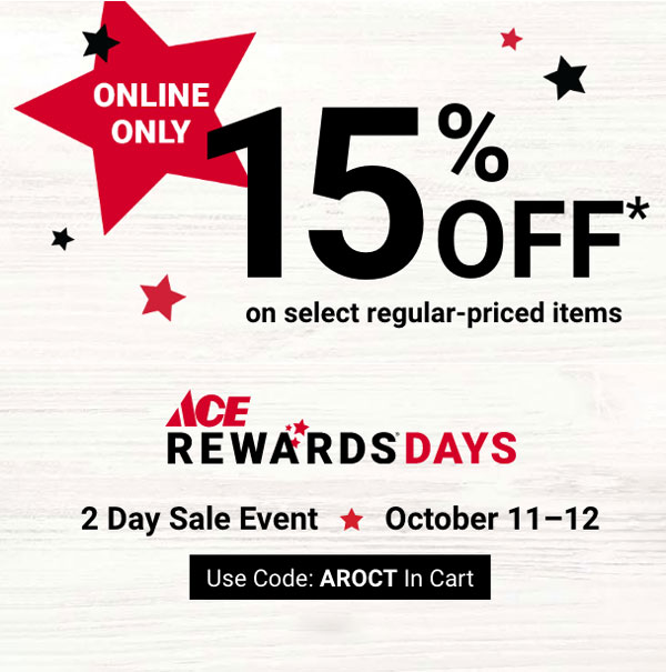 october sales, online only, ace rewards days, central coast ace hardware