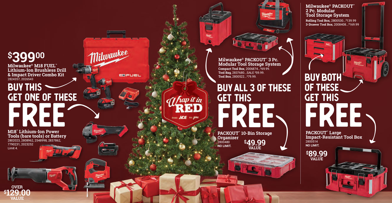milwaukee tools on sale, holiday black friday deals, central coast ace hardware