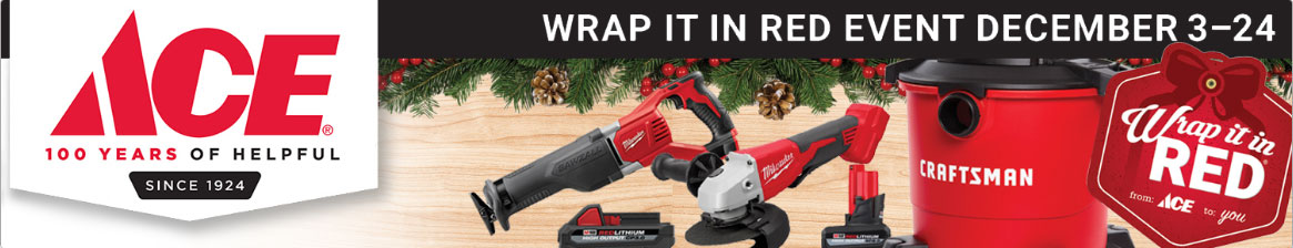 ace hardware wrap it in red, christmas sales near me, best deals on tools, lawn and garden