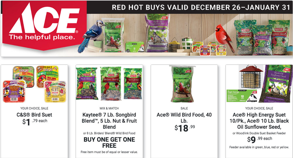 ace new years sales, best prices on bird seed near me