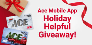 ace mobile app holiday giveaway, win a $500 gift card