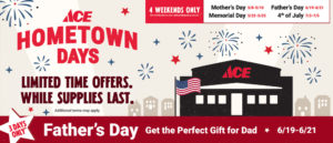 ace hometown days, summer sales on tools, garden supplies, central coast ace hardware